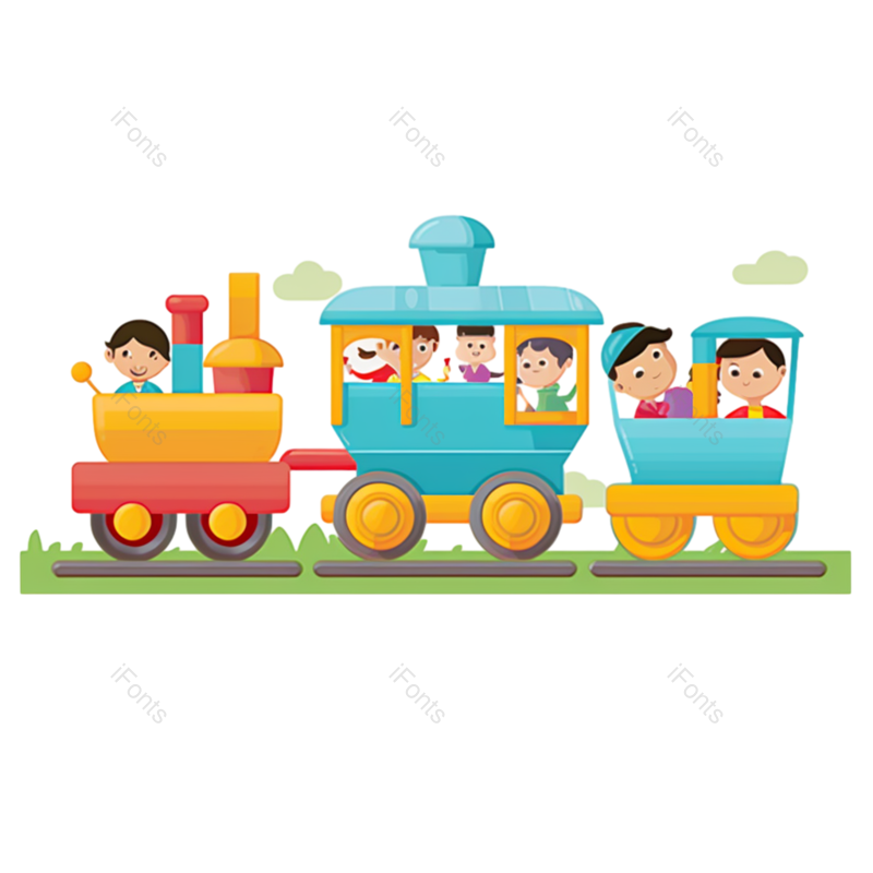 儿童节图片,插画元素,汽车PNG,火车免抠素材